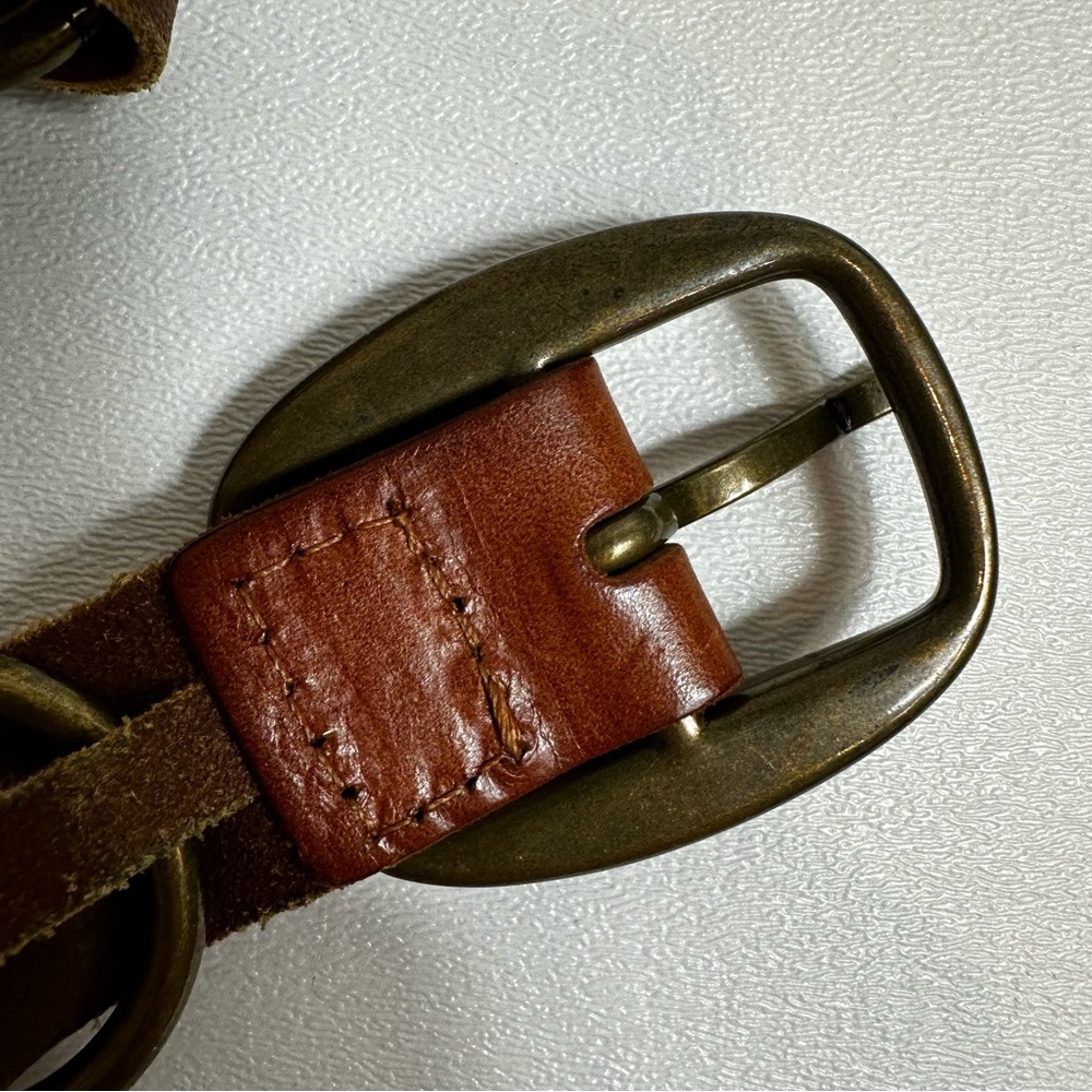 Express Brown Leather Woven Chain Style Belt - Picture 4 of 13